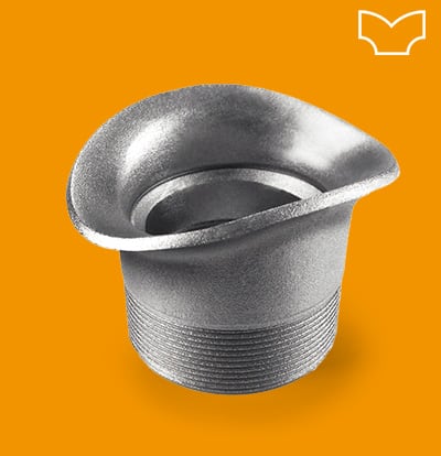 custom-made part from steel for pipe system