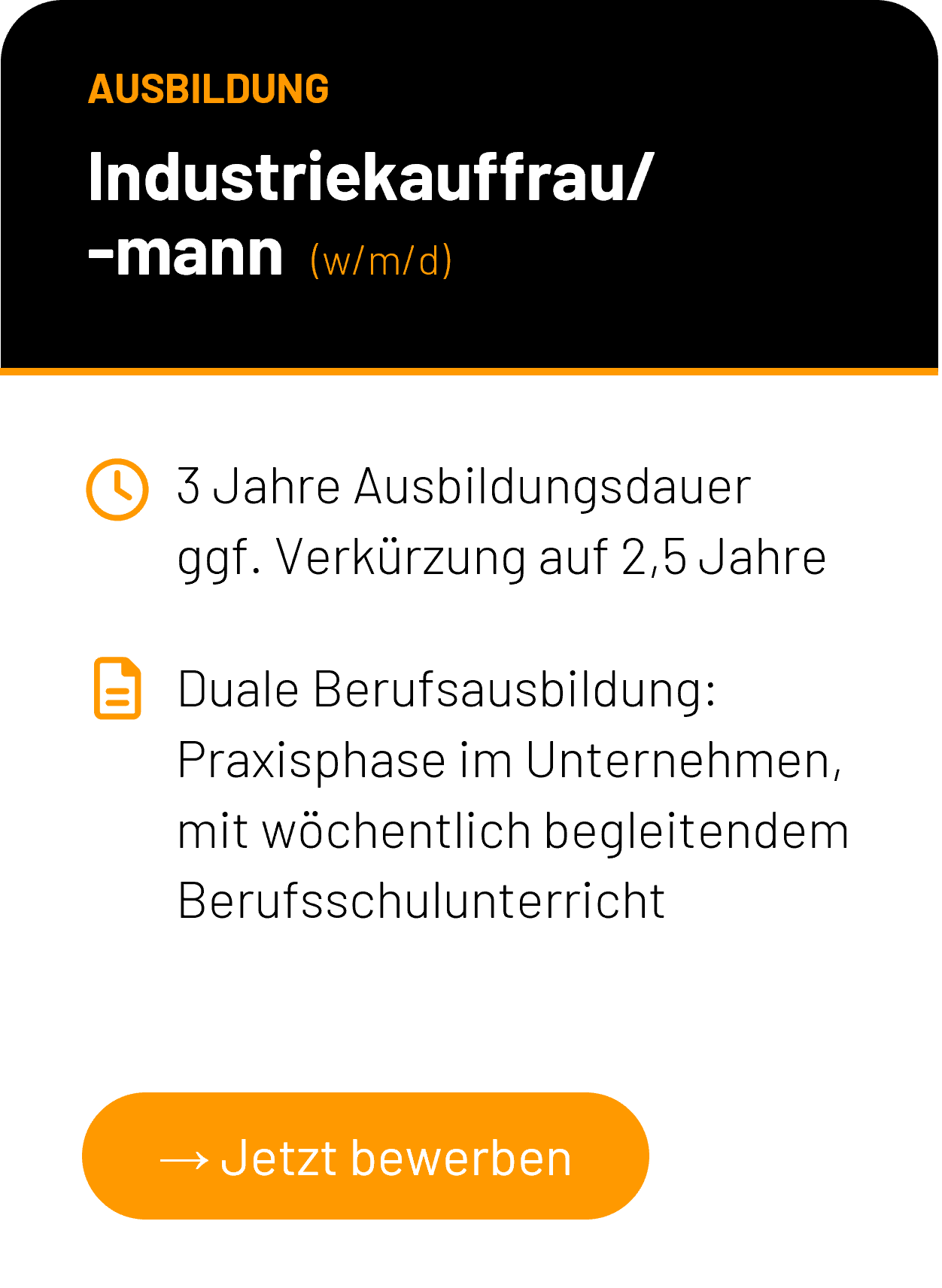 Ausbildung Industriekaufmann/-frau (w/m/d)